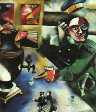 Marc Chagall œuvres - Le soldat boit contemporain Marc Chagall